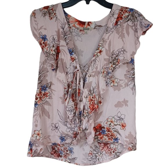 Gimmicks Pink Floral Top Size Medium - Picture 1 of 4